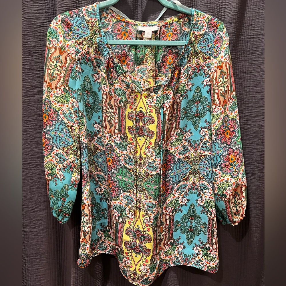 CC Multicolor Blouse Size Petite Medium